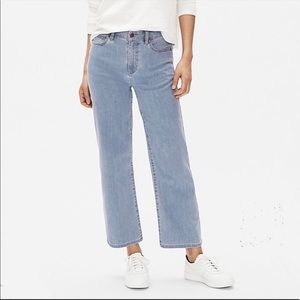 FINAL DAYS Eileen Fisher Organic Cotton Wide Leg Crop Jeans Size 8